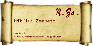 Mályi Zsanett névjegykártya
